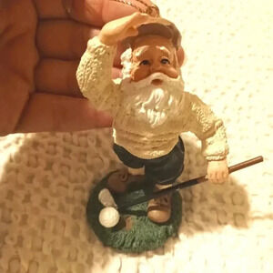 Golf Theme Christmas Ornament 4" Bearded Old Fashioned Gentleman Y2k Vtg Resin